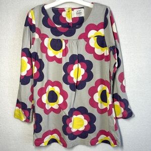 Mini Boden Top Dress Girls 4 5 Multicolor Floral Flowers Smocked Long Sleeve